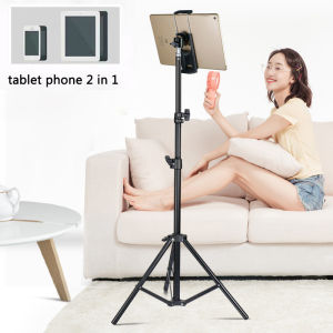 Universal Tablet Phone 2 In 1 Holder With Tripod for Mobile Phones iPhone iPAD HUAWEI Xiaomi Redmi Tablets with Wireless Bluetooth Remote Shutter Portable