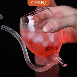 [COD] CHENJ แก้วไวน์วิสกี้ทนความร้อนหลอดดูดนมถ้วยทำจากแก้วแบบสร้างสรรค์ถ้วยแก้วคุณภาพสูง