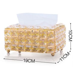 【✅SG Stock】Crystal Tissue Box Jewelry Box Makeup Tool Gift Box Metallic Texture