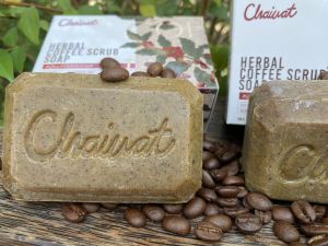 สบู่สครับกาแฟสด 2ก้อน99บาท น้ำหนัก120กรัม ฟองเยอะกลิ่นหอม สครับไม่บาดผิว