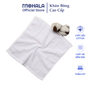 Combo 50 Khăn trắng Mohala chất liệu Cotton kích thước 30x30 khăn vuông trắng cao cấp làm khăn ăn khăn lau.