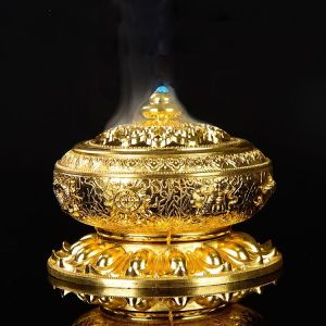 LƯ XÔNG ĐỐT TRẦM BÁT BẢO CÁT TƯỜNG - 8 BIỂU TƯỢNG CÁT TƯỜNG TÂY TẠNG