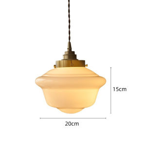 Retro Glass Pendant Light Modern Dining Light Creative Cafe Decorative Hanging Light Kitchen Bar Counter Chandelier Ceiling Lights Minimalist Bedroom Bedside Chandelier