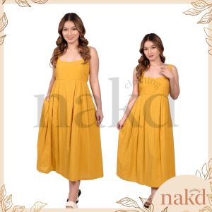 NAKD FASHION FRANCESCA BASIC SUMMER CASUAL BOHO MIDI SKATER DRESS W/ SIDE POCKET 1604