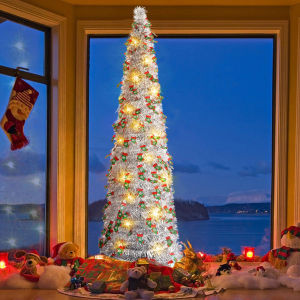 Foldable Christmas Tree 2026 New Home Decoratable Retractable Shop Scene Arrangement Christmas Decoration Holiday Supplies