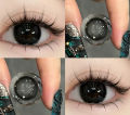contact lens illustro BIG EYES BLACK COLORED LENSES 14.5mm lensa kontak warna softlens 1 paket lengkap softlens mata. 
