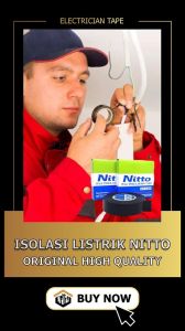 ISOLASI NITTO ORIGINAL 100% 3/4\" X 25 M LAKBAN LISTRIK HITAM\nISOLASI LISTRIK NITTO & UNIBEL ASLI 100% / ELECTRIC TAPE HITAM / ANTI ARUS LISTRIK KUAT / KABEL