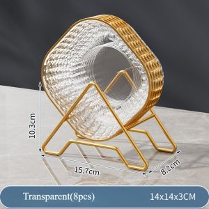 Mi.more 1 Set(8Pcs Piring + 1Pc Tatakan) Piring Makanan Diamond Dan Tatakan Rak Gold