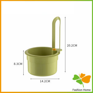 FASHION 1 ชิ้น ตะกร้ากรองเศษอาหาร ตะกร้าแบบแขวน สะดวกเพียงกดเพื่อใหก้นตะกร้าเทเศษอาหารทิ้ง Draining basket