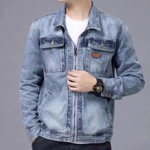 Time-limitedWear-Resistant Mens Work Jacket Denim Workwear Large Size Spring Autumn Construction Site Welding Protection Casual Loose FitL731