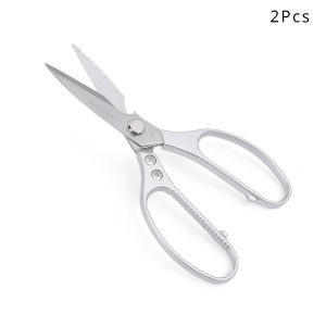 2Pcs Stainless Steel Kitchen Scissors/Chicken Bone Scrape Fish Scales Shears/Bottle Opener Scissor