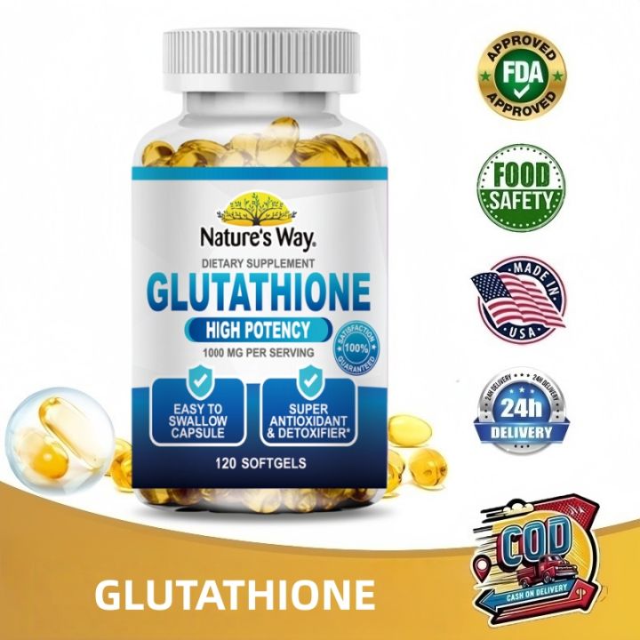 Nature's Way Glutathione Capsules 1000mg Powerful Whitening Reduce Dull  Skin Supplement Antioxidant Anti-Aging Detox Kapsul 120pcs Kapsul  Glutathione Mendukung Kesehatan Kulit dan Kuku | Lazada Indonesia