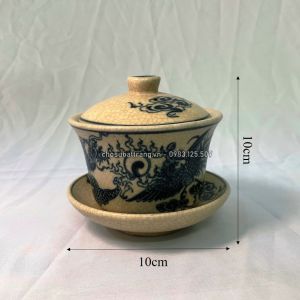 Có video - Bát sâm / bát đựng đồ thờ cúng trà trên ban thờ - men rạn trơn