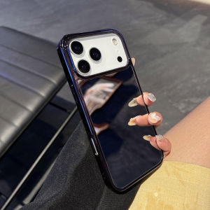Luxury Plating Make Up Mirror Phone Case For iPhone 17Air 16 15 14 13 12 11 17 Pro Max Plus Hard Acrylic Shockproof Bumper Cover