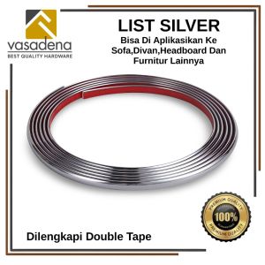 Vasadena List Sofa PVC Gold and Silver Mirror Premium 3 cm (1Roll 15 Meter)