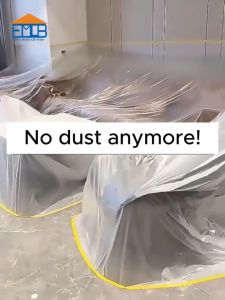 【Standard】Pre-taped Plastic Dust Cover with Tape Dust Proof Cover Plastic Renovation Dust Film Sheet