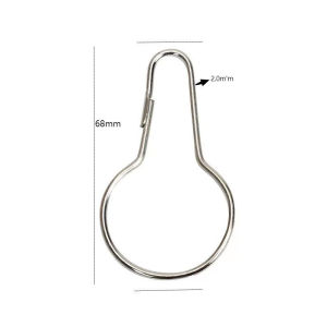 100pcs C-Ring With Lock Metal Galvanized Gourd Hook C Ring Hook for Shower Curtain