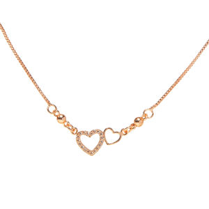 Y008 【COD】 Fashion Cinta Ganda Wanita Kalung Rantai Klavikula Berbentuk Hati Berlian Fashion Korea Hari Valentine Hadiah Ulang Tahun Untuk Pacar