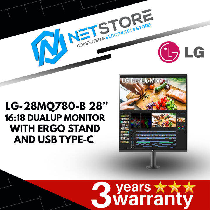 LG 28MQ780-B 28" 16:18 DUALUP MONITOR WITH ERGO STAND AND USB TYPE-C ...