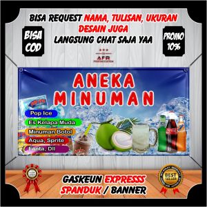 Terbaru-Spanduk Banner Jualan Aneka Minuman Dingin Banner Benner Custom Minuman Segar Viral Kekinian
