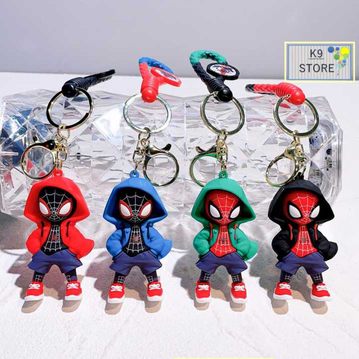 K9S Gantungan Kunci 3D Karakter Spiderman Keychain Karakter Lucu