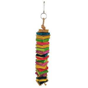 AINACHU Hanging Playing Parrots for Medium Birds Block Knots Parrot Toys Parrot Chewing Toy Bird Supplies Wooden Block Bite Toys
