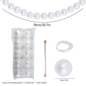 YESPERY 5.5/8cm Large Pearl Garland Wedding Pearl Bead String Hanging Pendant for Bridal Wedding Party Home Background Decor