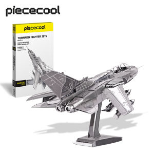 Piececool 3D Metal Puzzles for Adults Tornado Fighter Jets DIY Building Blocks Puzzle Model Kits Birthday Gift for Kids