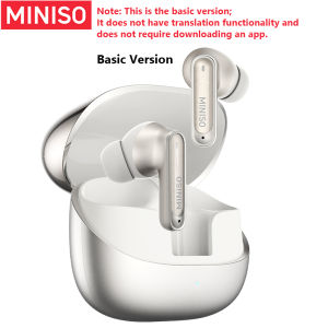 MINISO MS106 AI หูฟังแปลภาษา หูฟังไร้สายบลูทูธ ANC-45dB เสียงความละเอียดสูง ไร้เสียงรบกวน IP55 ใช้งานได้ 30 ชั่วโมง