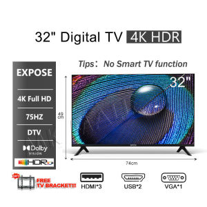 EXPOSE LED TV 32 24 19 Inches Analog TV 4K UHD Frameless Flat Screen LED TV Android TV Box AV VGA USB HDMI