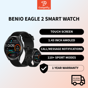 BENIO Eagle 2 Smart Watch Fitness Tracker with Long Battery Life Heart Rate Monitoring IP67 Waterproof - 1 Year Warranty