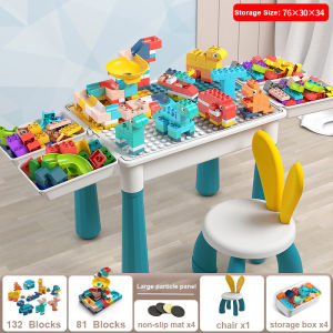 Building Blocks Table and Chair Set Study and Play Set Table Multifunction Table Gift Toys for Kids Blocks