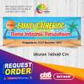 Spanduk Banner 160x60 Family Gathering Pantai Custom Desain. 