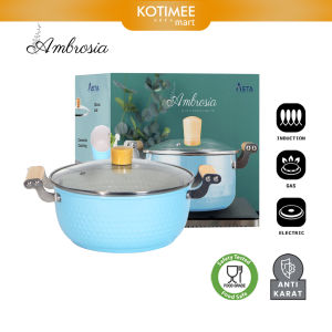 Panci Anti Lengket Tutup Kaca Casserole Asta 22 cm