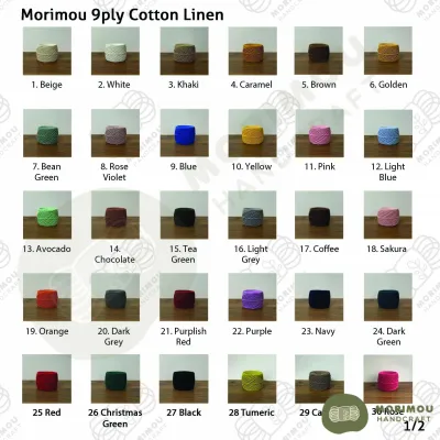 Morimou Handcraft 9股棉麻线 Morimou 9ply Cotton Linen yarn benang beg bag benang yarn