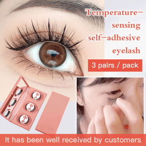 False Eyelashes/Eyelash Makeup/Self Adhesive False Eyelashes/Glue Free 3D Thick Temperature Sensing Allergy Free/3 Pairs For Women Beginners