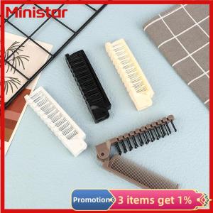 Ministar 1Pc 2 In 1 Travel Portable Fashion Hair Comb Folding Anti-static Plastic Comb Hair Brush Compact Pocket Hair Comb