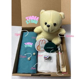 Paket Kado Wanita Aesthetic Isi Hijab + Scrunchie + Parfum + Boneka / Gift Set Cewek Ulang Tahun