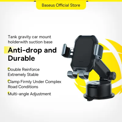 Baseus Gravity Car Holder Stand for 4.7-6.5 Phone 360 Degree Strong Suction Cup Car Mount Holder for iPhone Samsung Xiaomi HuaWei Phone Car Dasboard Holder Stand