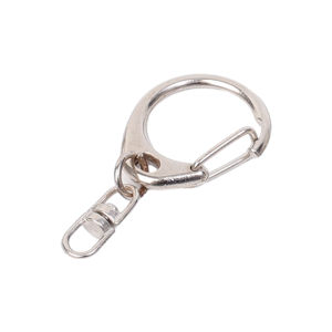 1/10Pcs Metal C-type 8 Shape Blank Keyring Silver Color Press Swivel Clasp Keychain Split Ring DIY Key Ring Climbing Buckles Carabiner
