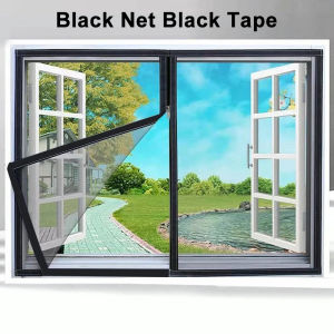 Mosquito Net for Window Zipper Opening Self Adhesive Sewed Window Screen Anti-Mosquito Insect Screen Net Curtain