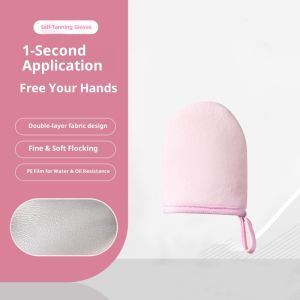 Instant Body Lotion Application Glove with Soft Fleece & Waterproof PE Film for Effortless Sunscreen Massage & Moisturizing