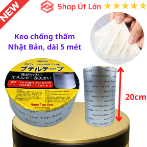 Băng keo chống thấm 20cm dài 5 mét Nano Top One NHẬT BẢN Siêu Dính - Băng Dính Chống Thấm Nước Chống Dột Mái Tôn Dán Tường