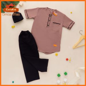 [ceriakid] Baju Koko Anak Setelan Celana dan Peci 0-9 tahun