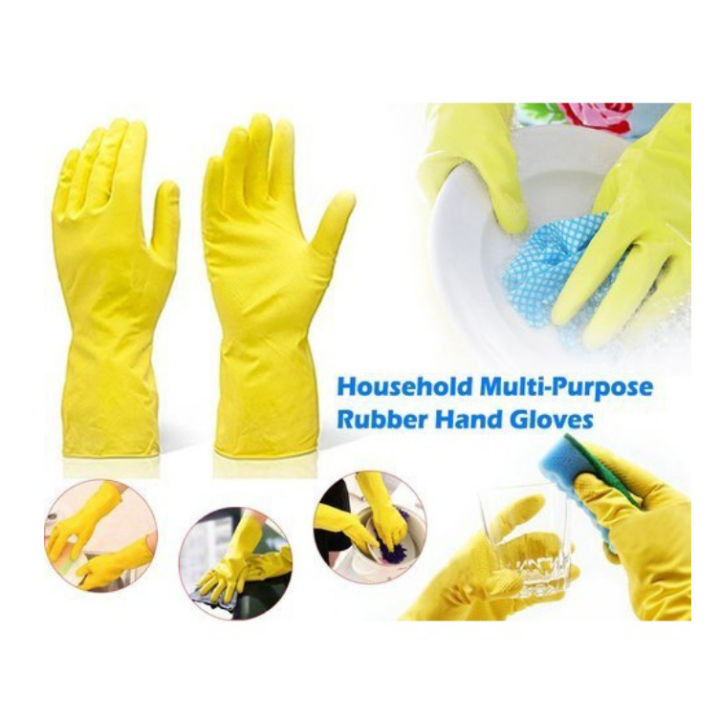 Latex Long Gloves Dishwashing Gloves Kitchen Cleaning Waterproof Thick ...