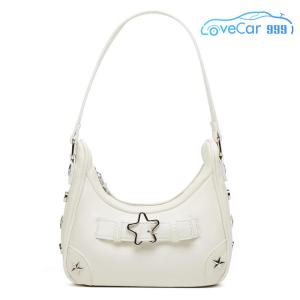 Star Rivet Buckle Shoulder Bag Solid Color Small Travel Sling Bag Clutch Wallet Purse for Women Ladies Work Travel Commuting