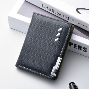 Dompet Lipat Pria Korea Brended Murah Fashion WA1167B5 Hitam Keren Korea Simple Kulit Remaja Eldon