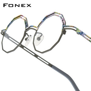 FONEX Acetate Titanium Glasses Frame Women New Fashion Brand Design Vintage Retro Polygon Eyeglasses Men High-Quality Japanese Optical Eyewear 85888