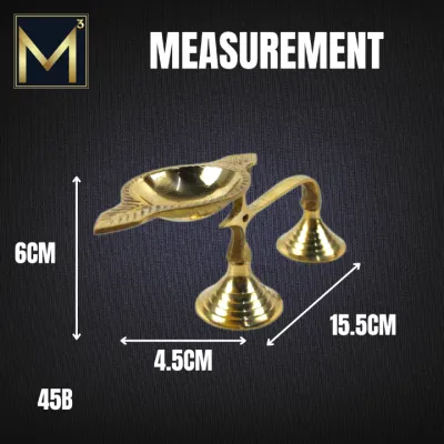 Brass Traditional Design Diya Oil Lamp for Home Pooja and Decoration/MC45