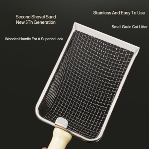 Large Fine Hole Metal Cat Litter Scoop Stainless Steel Filtered Bentonite Mineral Litter Scoop
